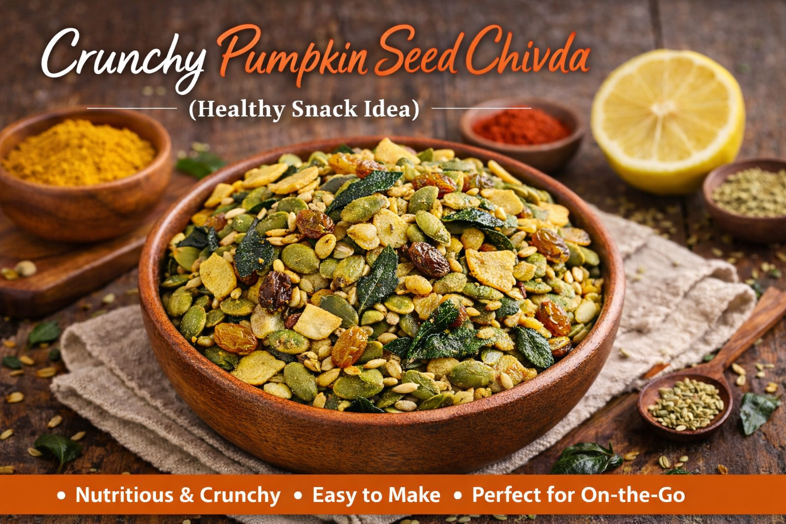 Crunchy Pumpkin Seed Chivda (Healthy Snack Idea)